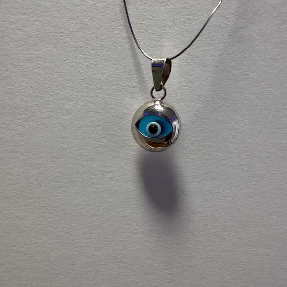 Sterling Silver 925 Italy Evil Eye Pendant - Picture 1 of 2